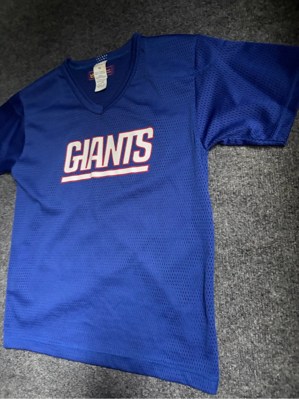Vintage Giants Blue Kids' Short Sleeve Mesh Jersey